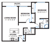 Two Bedroom Floor Plan Two Bedroom Floor Plan with 840 Sq. Ft. at The Morgan, Lafayette, 94549